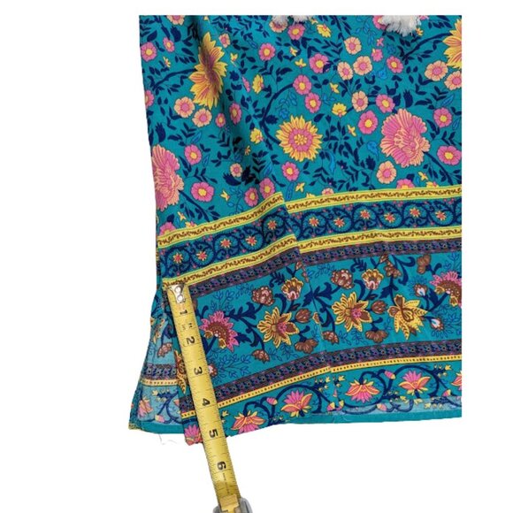 Halife Floral Boho Tassel Dress Size M – Blue Multicolor Tunic Shift - Picture 9 of 13